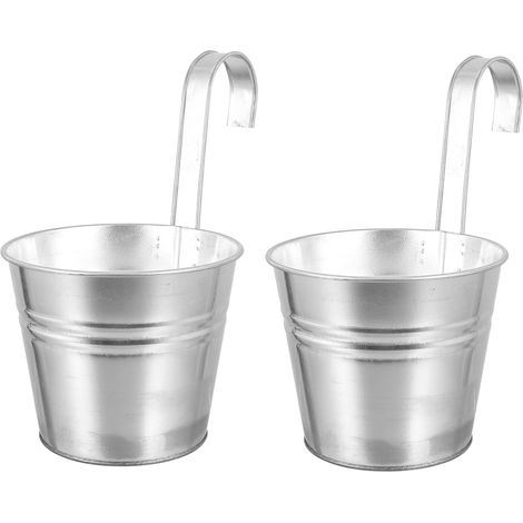 Beavorty Lot de 2 cubes fleurs suspendus en fer avec trou drainage (1/5)