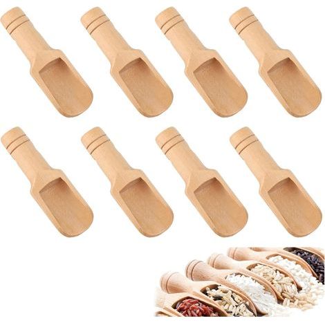 Pieces Spice Scoops, Small Bath Salt Spoon, Mini Wooden Shovel Coffee Spoons, for Milk Powder Coffee Spices Tea Candy Dispensing Kitchen Utensils (1/5)