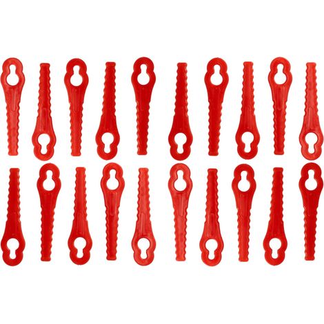 vhbw 20x Blade Replacement for Güde 58586 for Cordless Strimmer - Cutter Blades, Red, Plastic (1/4)