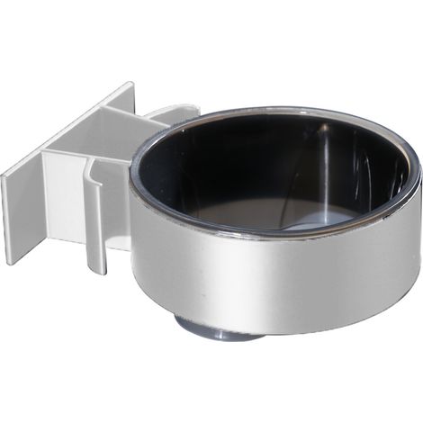 Soporte de pared para secador de pelo, PVC cromado, adhesivo sin taladro, almacenamiento para baño (1/5)