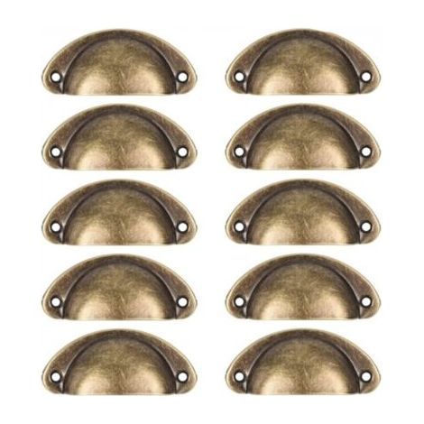 10 pieces of retro furniture handles drawer handles suitable for cabinets, cupboards, dressers, kitchen drawers iron hole distance 61mm (1/5)