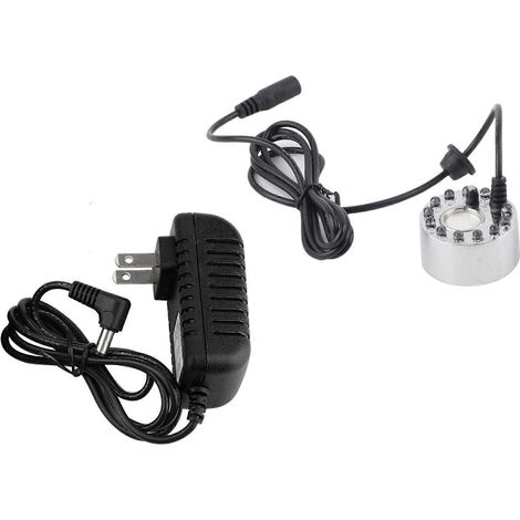 Aquarium Argent 12 LED Lampe Ultrasonique Brumisateur Atomiseur Fontaine d'Eau Bassin Intérieur Extérieur Accessoires Réservoir Poisson (1/5)
