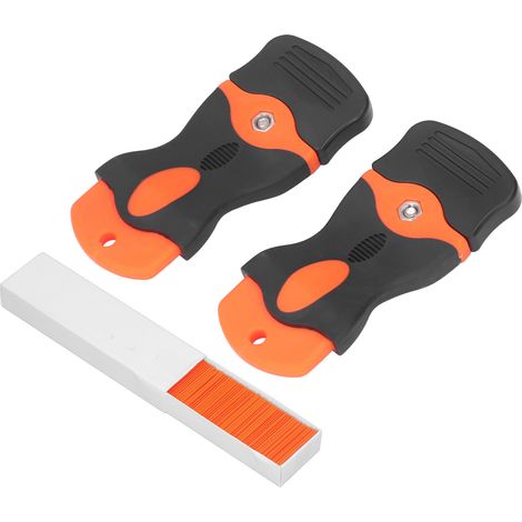 Kit de grattoir à lame unique, lame de rechange en plastique pour le calfeutrage et le retrait de colle à domicile (1/5)