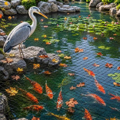 Filet de Jardin, 4x6m Filet Bassin, Filet de Protection Bassin Poisson Filet Jardin Protection, Filet Bassin Poisson, Filet pour Bassin exterieur Poisson, Filet Anti Oiseaux, Noir (1/5)