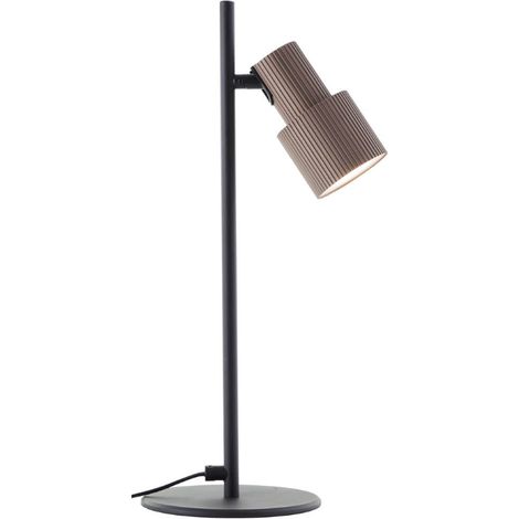 Lampe de table design Cadiz noir avec verre ambré - 60115/76