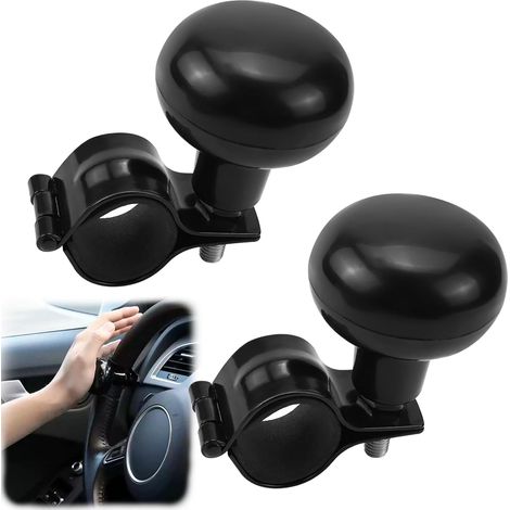 Poignée de direction universelle en 2 pièces, poignée de direction réglable pour voiture, camion, tracteur, chariot élévateur, tondeuse à gazon, bateau, accessoires de volant (1/5)