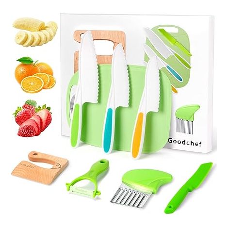 Kit Couteaux de Cuisine pour Enfants Couteau Montessori , Ustensiles Set pour,à Partir de 2 Ans (Poisson) (1/5)