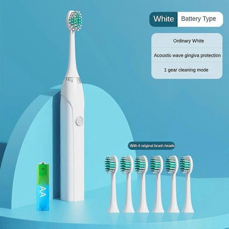 Brosse à dents électrique vibrante à poils souples, rechargeable, automatique et ultrasonique pour adultes (1/4)