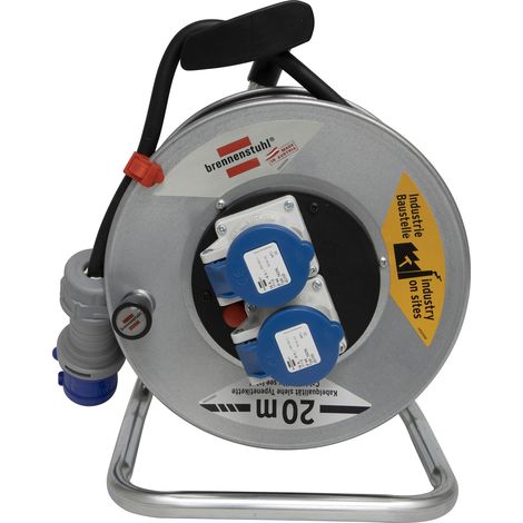 Prolunga Elettrica 20 metri H07RN-F 3G2.5 con Avvolgicavo Brennenstuhl 1195786020 Spina e 2 prese CEE 3 poli 230 V/16 A Prolunga Avvolgibile con Interruttore Sicurezza e Protezione Surriscaldamento (1/4)