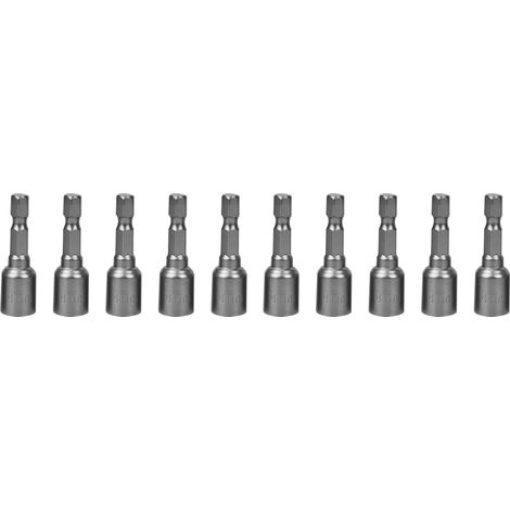 Douille Porte-Embout Hexagonale 8mm - Acier Chrome Vanadium - Pour Perceuse Électrique Et Visseuse - Set De 10 Pièces (1/5)