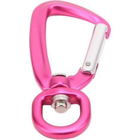 Mousqueton rotatif en alliage d'aluminium œillet pivotant pour laisse animal hamac porte-clés rouge rose (1/5)