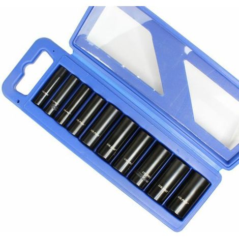 US PRO 10 Piece 3/8 Dr Deep Impact Metric Socket Set 10 - 24mm 1680