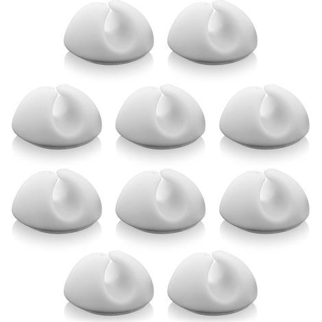 10 Stück Kabelbinder, weiße Kabelmanagement-Clips, Kabelorganisatoren für Kabel bis zu 8 mm (1/5)