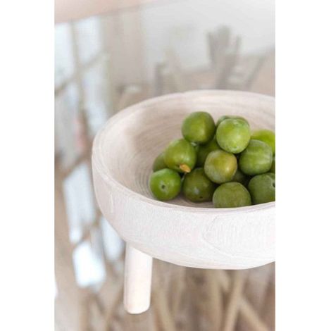 Coupelle sur Trépied en Bois "Jenny" 28cm Blanc (1/2)