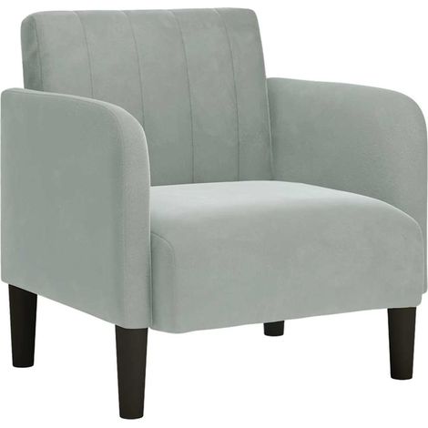 Fauteuil relax  Fauteuil avec accoudoirs gris clair 54 cm velours (1/5)