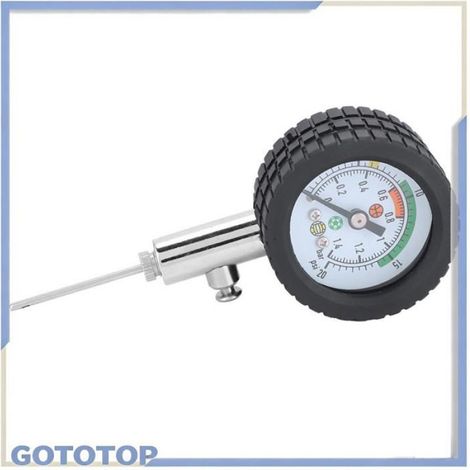 Manomètre En Acier Inoxydable - Pour Ballons De Football Basket-ball Volley-ball - Précision De Mesure 0 À 15 PSI - 1 Pièce (1/4)
