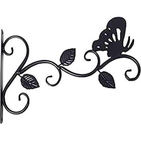 Lot De 1 Supports Pour Plantes Suspendues, 12 Pouces Suspension Mural Crochet Plante En Métal, Suspension D'accessoires Pour Plantes Antirouille Et Robuste En Forme De Papillon, Noir (1/5)