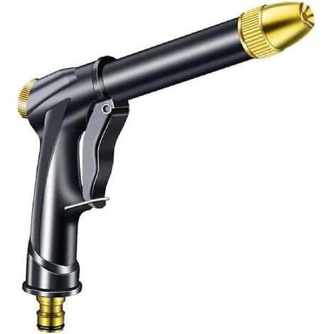 Filiyano-Pistolet d'arrosage haute pression - Buse rotative puissante en laiton - Débit d'eau réglable - Noir (1/5)