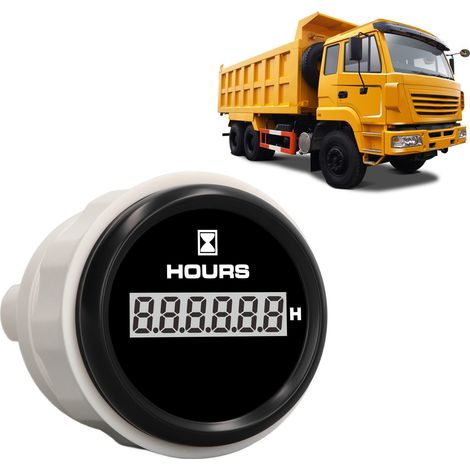 52-mm-Schiffs-Digitalbetriebsstundenzähler mit 7-farbiger Hintergrundbeleuchtung 0-99999,9H (schwarzer Hintergrund und schwarzer Rahmen) (1/5)