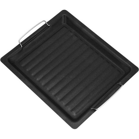 Juego de utensilios para barbacoa: plancha antiadherente grande de 30x25 cm, accesorio para barbacoa de interior y exterior. (1/2)