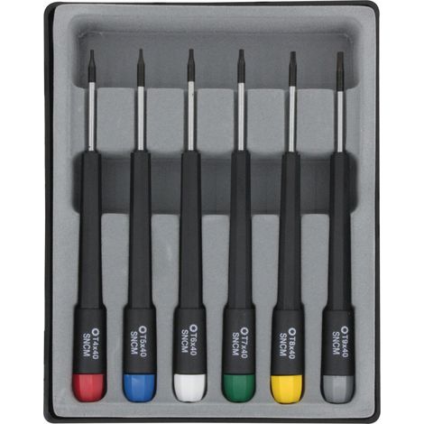 Donau Elektronik Elektronik- u. Feinmechanik Schraubendreher-Set 6teilig Innen-Sechsrund (TX)