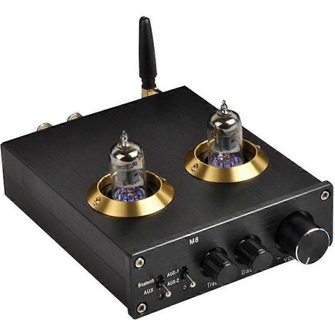 M8 Mini-Plattenspieler-Vorverstärker, röhrenbetriebener HiFi-Stereo-Audio-Vorverstärker, Desktop-AUX-Vorverstärker, 6J1-Röhren (1/5)