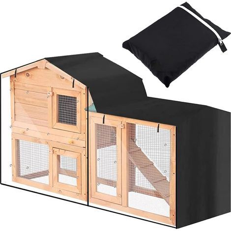 Housse anti-poussière pour cage d'animal compagnie,housse de protection triangulaire pointue,multifonctionnelle.Noir-147x52x86 cm (1/5)