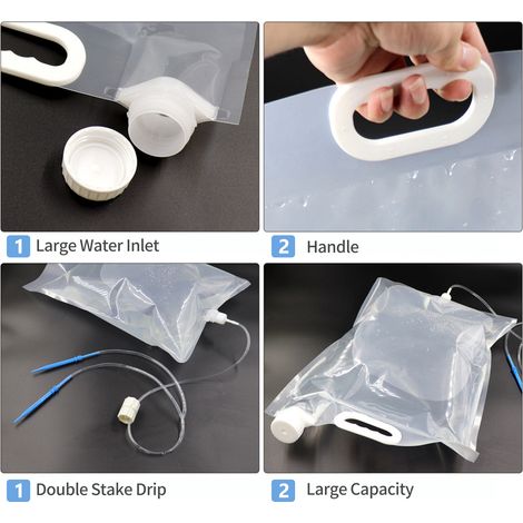 Abreuvoir automatique pour plantes de 3 L, dispositifs d'arrosage automatique pour fleurs en pot, système de kit d'égouttement à double libération lente pour plantes d'intérieur et d'extérieur (1/5)