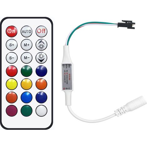 WC2811/2812b 21-Key RF Wireless Multicolor LED Strip Controller with Color Dimmer