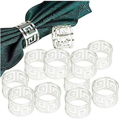 Rond De Serviette - Alliage De Zinc - Forme Feuille - Pour Mariages Et Dîners - Lot De 12 (1/5)