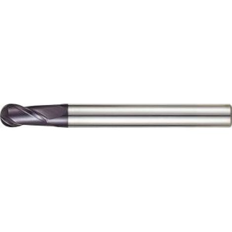 Mulino A Sfere Naso Fine Due Denti Lunghi, Superficie Rivestita Tialn Carburo Solido, Ø D1 - E8: 3,0 Mm, Lunghezza. Totale 60 Mm L1