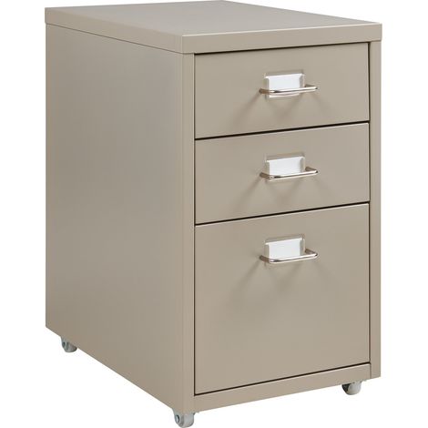 Cassettiera da ufficio armadio mobile portaoggetti con ruote acciaio 48 x 28 x 41 cm camel 030009118