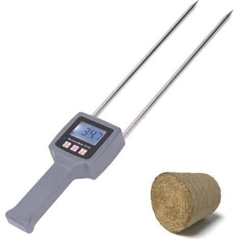 Hay Moisture Tester – Measures 5-90% RH – Large Backlit LCD Screen – Powered by 4 AAA Batteries – Model TK100H (1/5)
