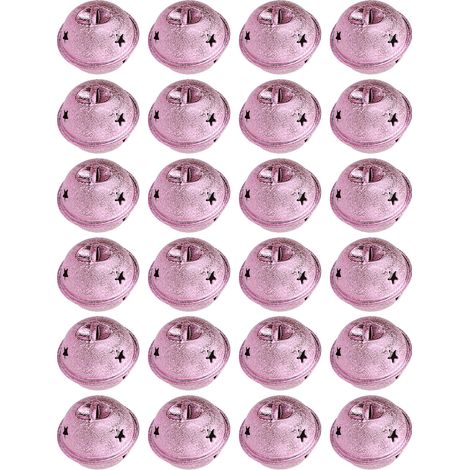 24 pièces Cloches de Noël en Métal 40mm, Étoile à Cinq Branches, Décoration Givrée Violette pour Arbre de Noël DIY (1/5)
