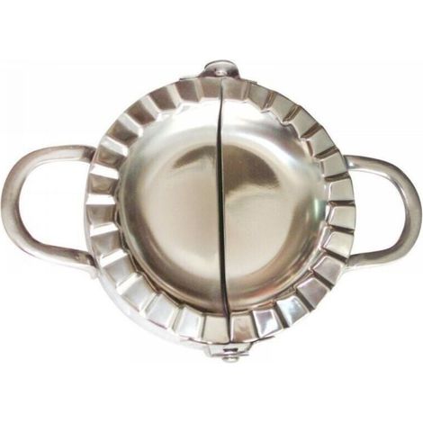 Moules pour raviolis italiens, boulettes polonaises, tartes, etc., en acier inoxydable 304, argenté, extra large - 8,5 cm. (1/5)