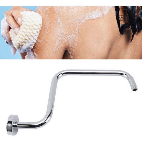 [Columna de ducha] [Forma de S] [Brazo de extensión con brida de acero inoxidable para montaje oculto] (1/5)