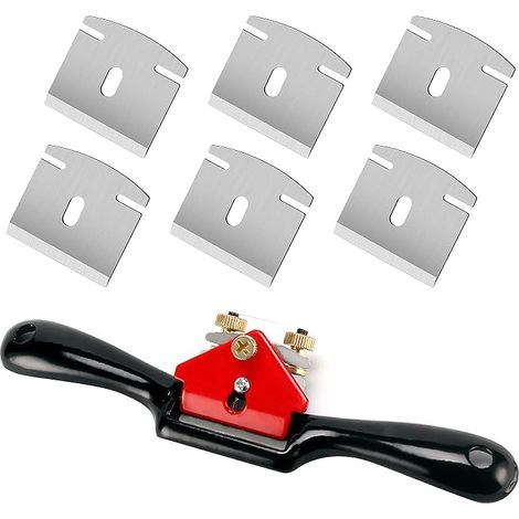 Rabot à main réglable de 22,8 cm, avec 6 lames de rechange pour raboter et couper les outils de travail du bois (1/5)
