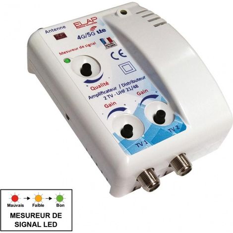 Amplificatore terrestre da interno 2 uscite 29DB ELAP CENTRALE BRICO