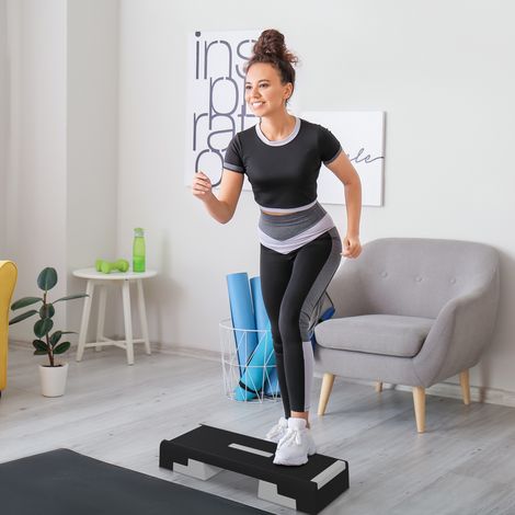 15 cm/20 cm/25 cm Stepper für Heimtraining, Aerobic-Step-Plattform, Grau