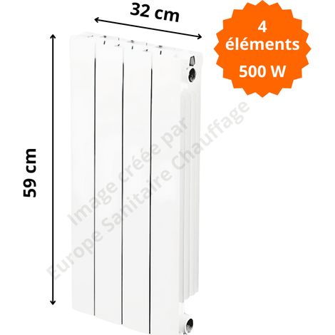 Radiateur aluminium vertical H.59 x 32 cm VIP 500 Deville 500 W
