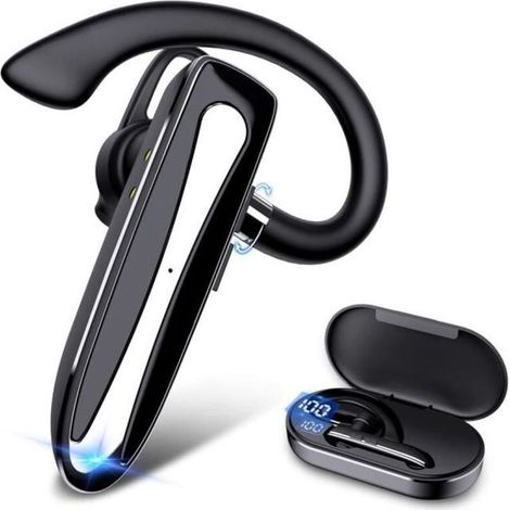 Oreillette Bluetooth Oreillette Sans Fil pour TéLéPhones Portables avec éTui de Charge Oreillette Mains Libres à une Seule Oreille (1/5)