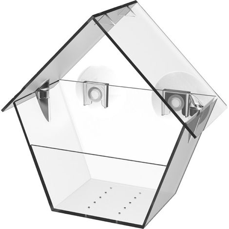 Comedero transparente para p谩jaros para la ventana