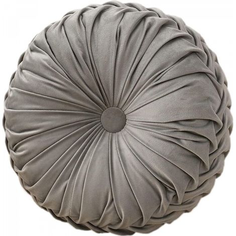 1 coussin de chaise rond gris de 35 cm de diamètre et 10 cm de hauteur. Coussin d'assise lavable en mousse à mémoire de forme. (1/5)