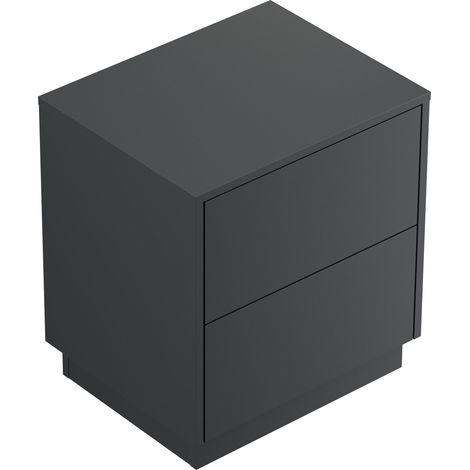 Design Nachttisch Concepto M 50cm stehend, 2 Pushauszüge Grafit