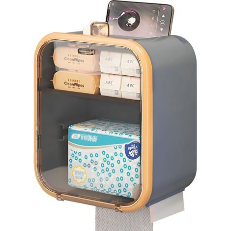 Porte-papier toilette mural sans perçage, idéal pour la décoration de la salle de bain ou de la commode. (1/5)