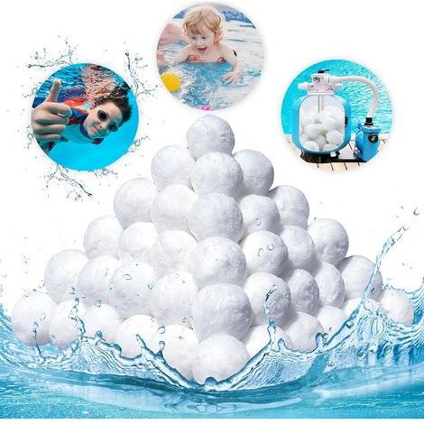 Balle Filtrante Piscine,700g Balles Filtrantes pour systèmes de Filtre a Sable Piscine Remplacer 25kg de Sable Filtration Piscine,Convient à Divers Systèmes De Filtration (1/5)