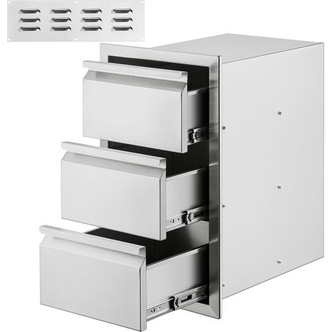 Mophorn Cajones de cocina para exteriores de 14,7 pulgadas de ancho x 25,4 pulgadas de alto x 18,7 pulgadas de profundidad, cajones para barbacoa de montaje empotrado con mango de acero inoxidable par (1/5)