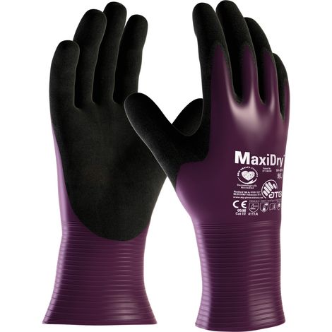Gants tricoté Nylon Lycra® MaxiDry® Oil™ rouge pourpre noir T9 ATG AT056426 ZZ09DCA