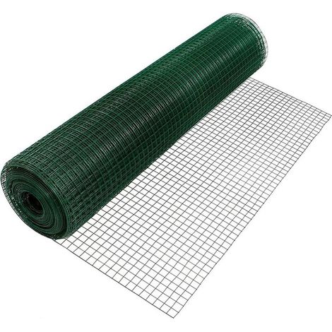 TRADE SHOP - Rete Metallica Plastificata Verde 1x10mt Maglia 12,7x12,7mm Recinzione Protettiva 57733 - (1/5)