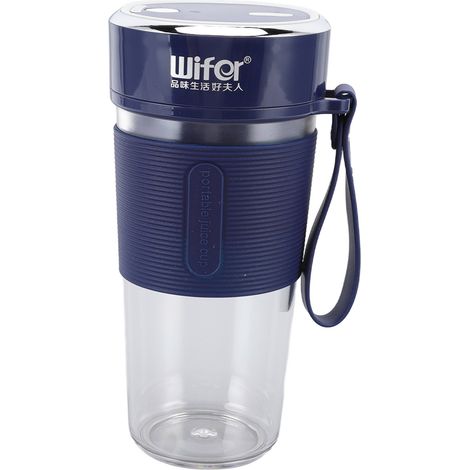 Bol mélangeur électrique 300 ml, batterie 1200 mAh, utilisation simplifiée, chargement USB, format portable, idéal pour le bureau, la maison et les voyages, bleu. (1/5)